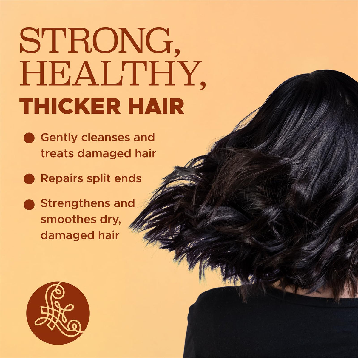 L LUSETA Turmeric Collagen Hair Serum back view with ingredients