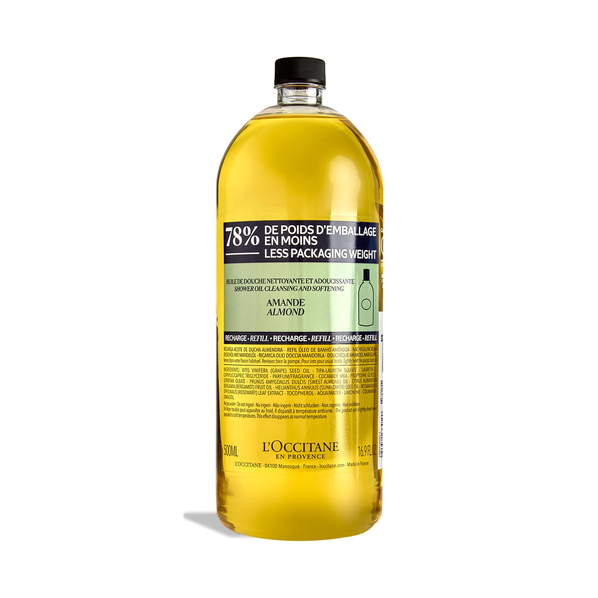 L'OCCITANE Almond Shower Oil Refill 16.90 fl oz front view