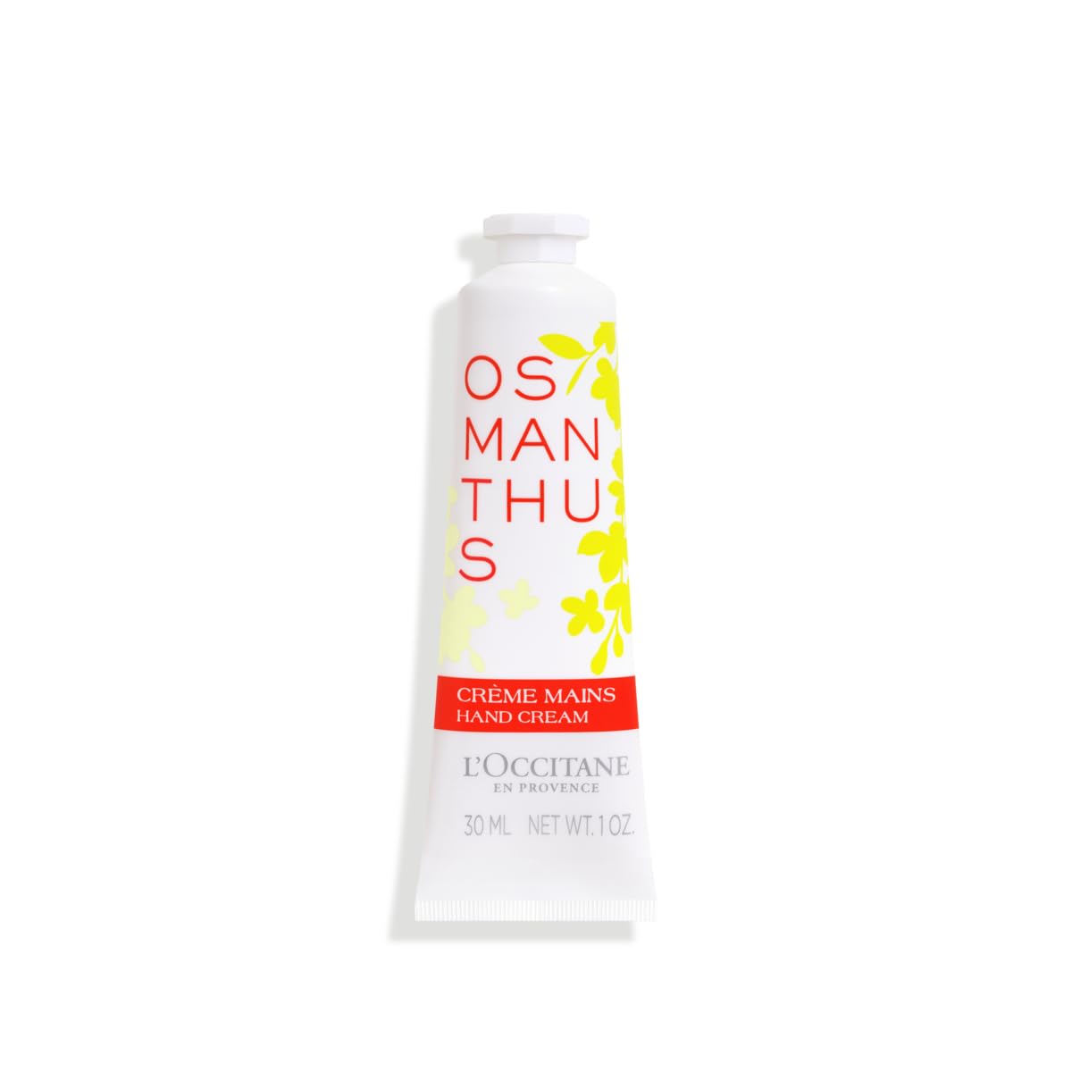 L'OCCITANE Osmanthus Hand Cream 1.00 oz front view with elegant packaging