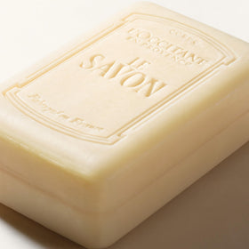 L'OCCITANE Shea Butter soap bar in a bathroom setting