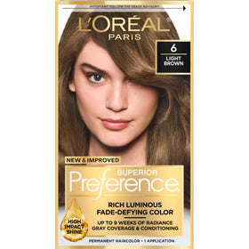 L'Oreal Paris 6 Light Brown Hair Colour Kit front view