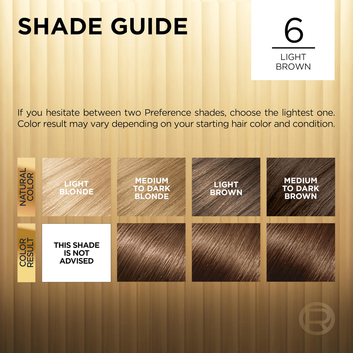 L'Oreal Paris 6 Light Brown Hair Colour swatch