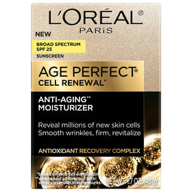 L'Oreal Paris Age Perfect Cell Renewal Day Moisturiser side view with SPF 25 label