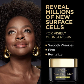 L'Oreal Paris Age Perfect Cell Renewal Day Moisturiser texture on a fingertip