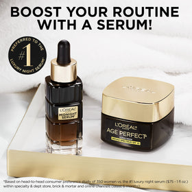 L'Oreal Paris Age Perfect Cell Renewal Day Moisturiser with a backdrop of natural elements