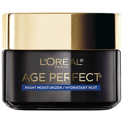 L'Oreal Paris Age Perfect Cell Renewal Night Moisturiser front view in glass jar
