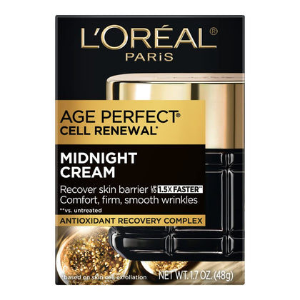 L'Oreal Paris Age Perfect Midnight Cream 1.7 Oz front view with packaging