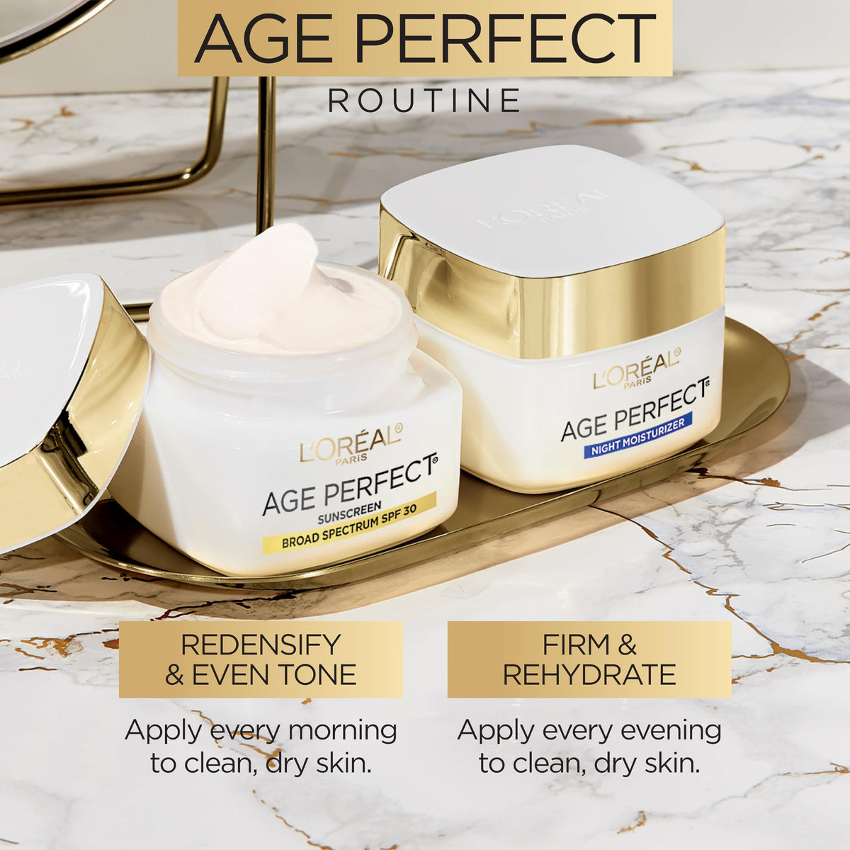 L'Oreal Paris Age Perfect Night Moisturiser application on skin