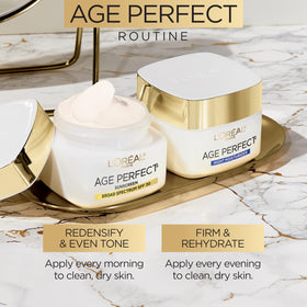 L'Oreal Paris Age Perfect Night Moisturiser application on skin