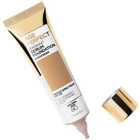 L'Oreal Paris Age Perfect Radiant Serum Foundation bottle with SPF 50 label