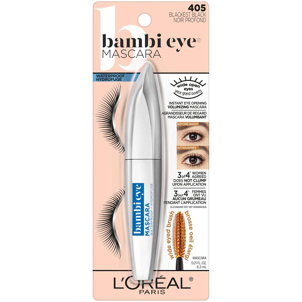 L'Oreal Paris Bambi Eye Mascara brush close-up showing bristle design