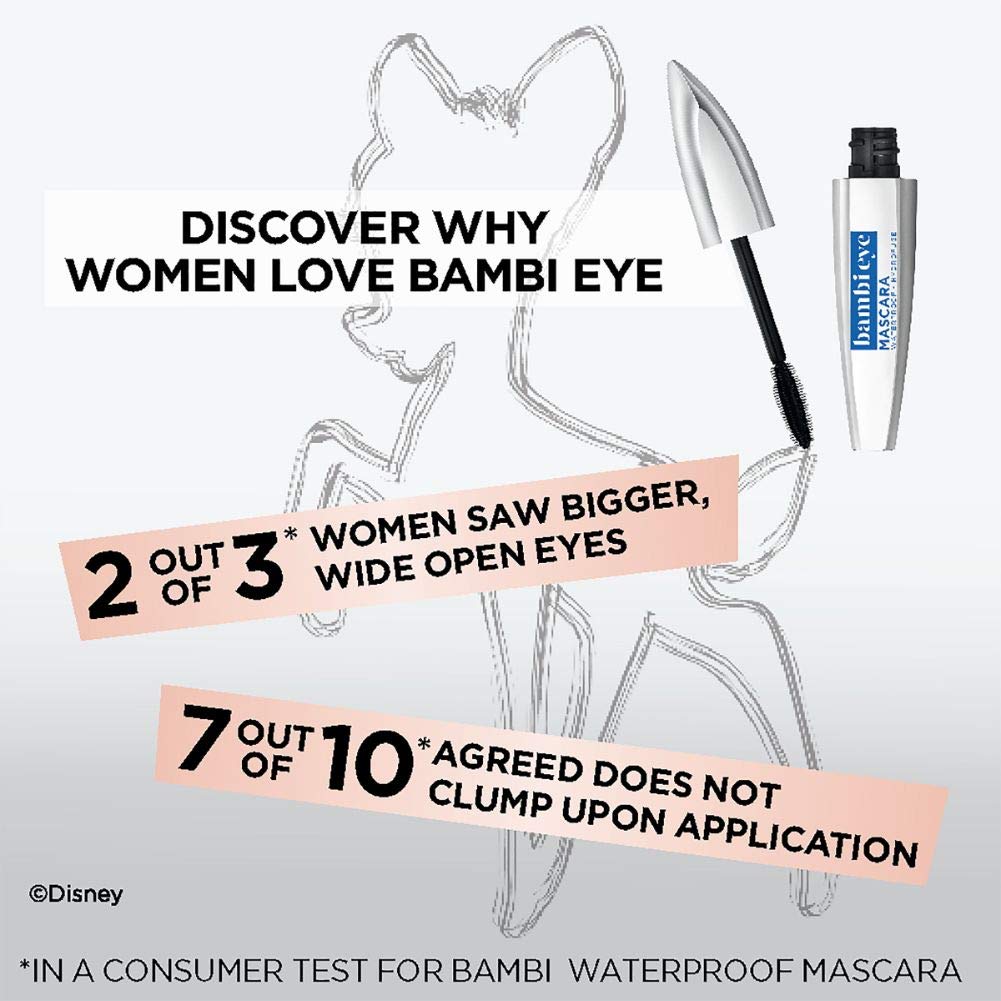 L'Oreal Paris Bambi Eye Mascara in use on model's eyelashes