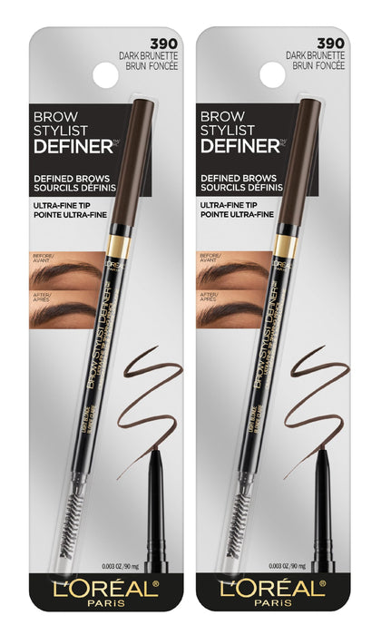 L'Oreal Paris Brow Stylist Definer Waterproof Eyebrow Pencil Dark Brunette front view
