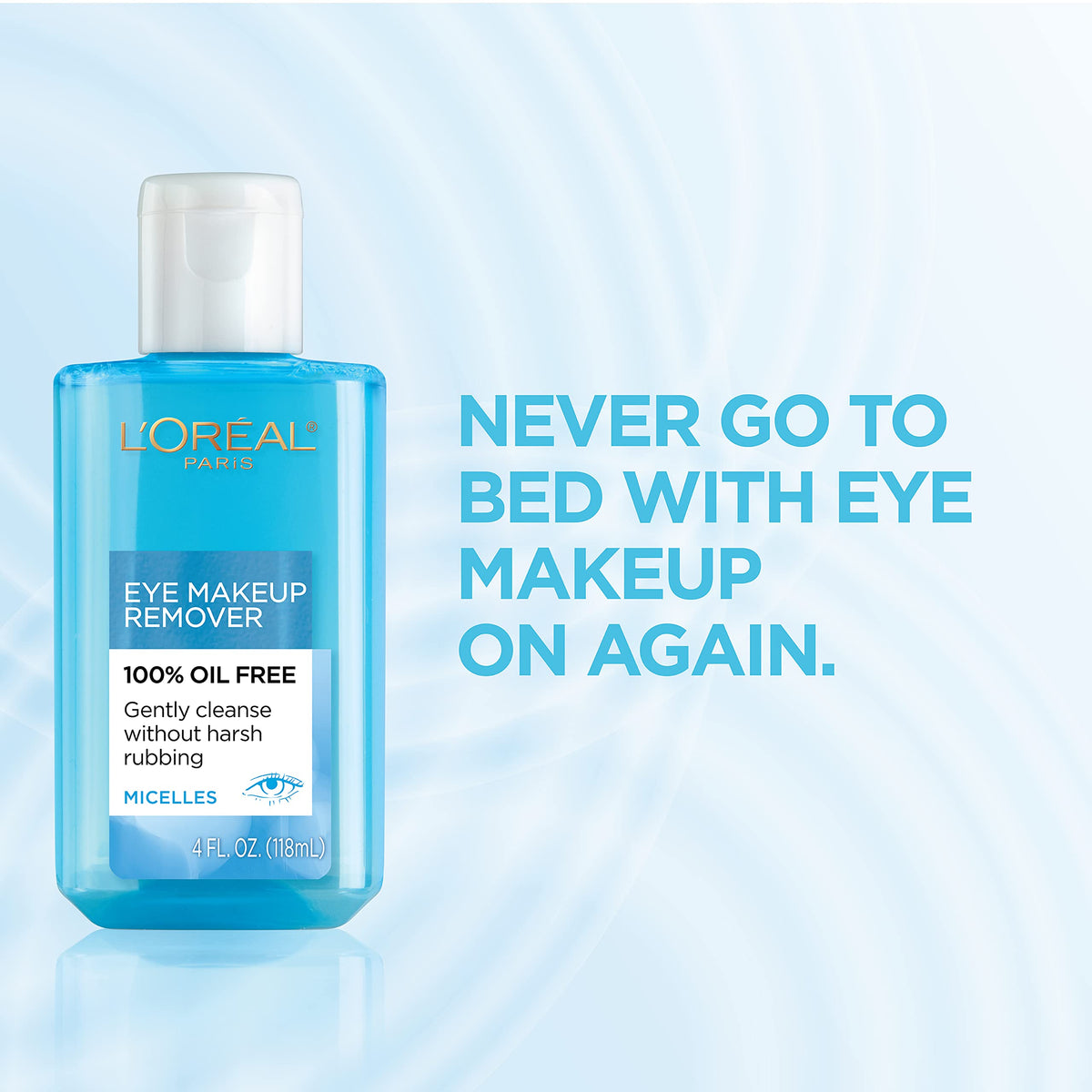 L'Oreal Paris Clean Artiste Eye Makeup Remover back view showing ingredients