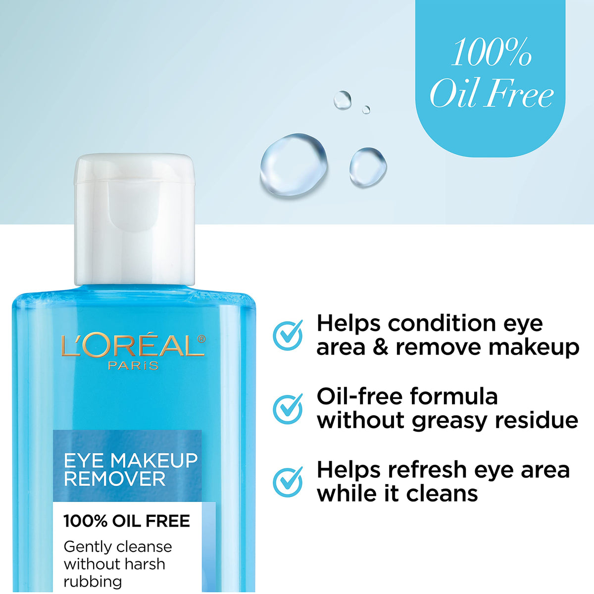 L'Oreal Paris Clean Artiste Eye Makeup Remover side view with product details