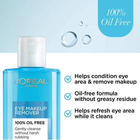 L'Oreal Paris Clean Artiste Eye Makeup Remover side view with product details