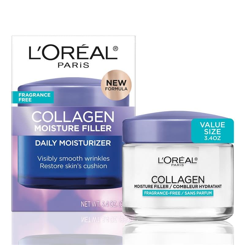 L'Oreal Paris Collagen Moisture Filler Face Cream front view, 3.4 Oz