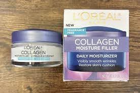 L'Oreal Paris Collagen Moisture Filler Night Cream application on skin