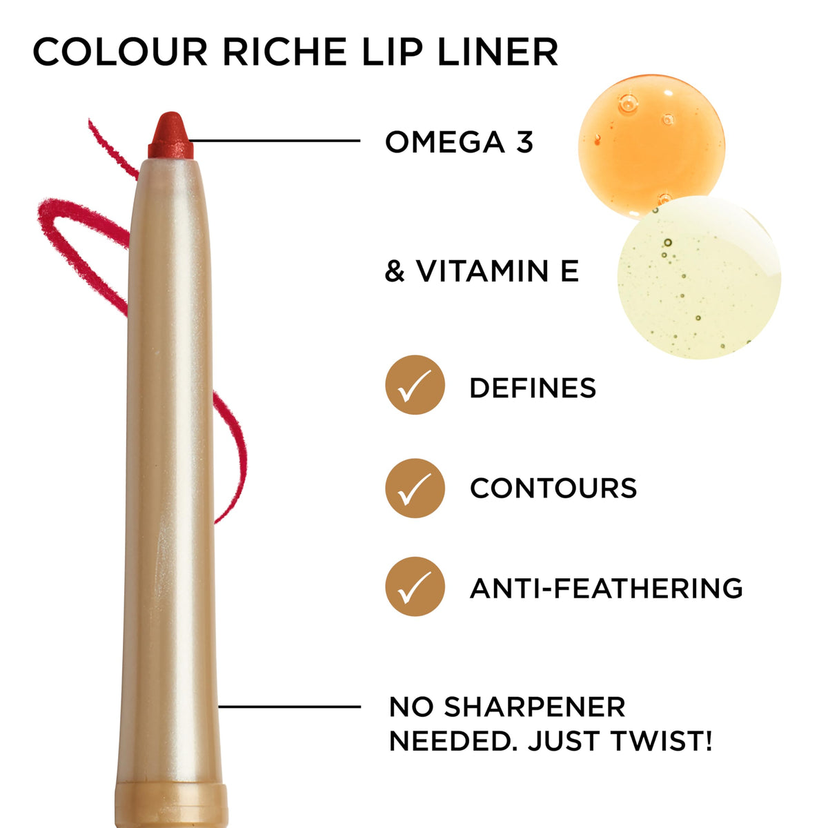 L'Oreal Paris Colour Riche Lip Liner Pencil 601 Worth It swatch on skin