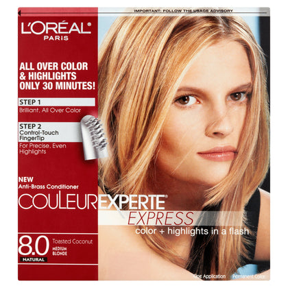 L'Oreal Paris Couleur Experte Hair Colour Kit front view, Toasted Coconut