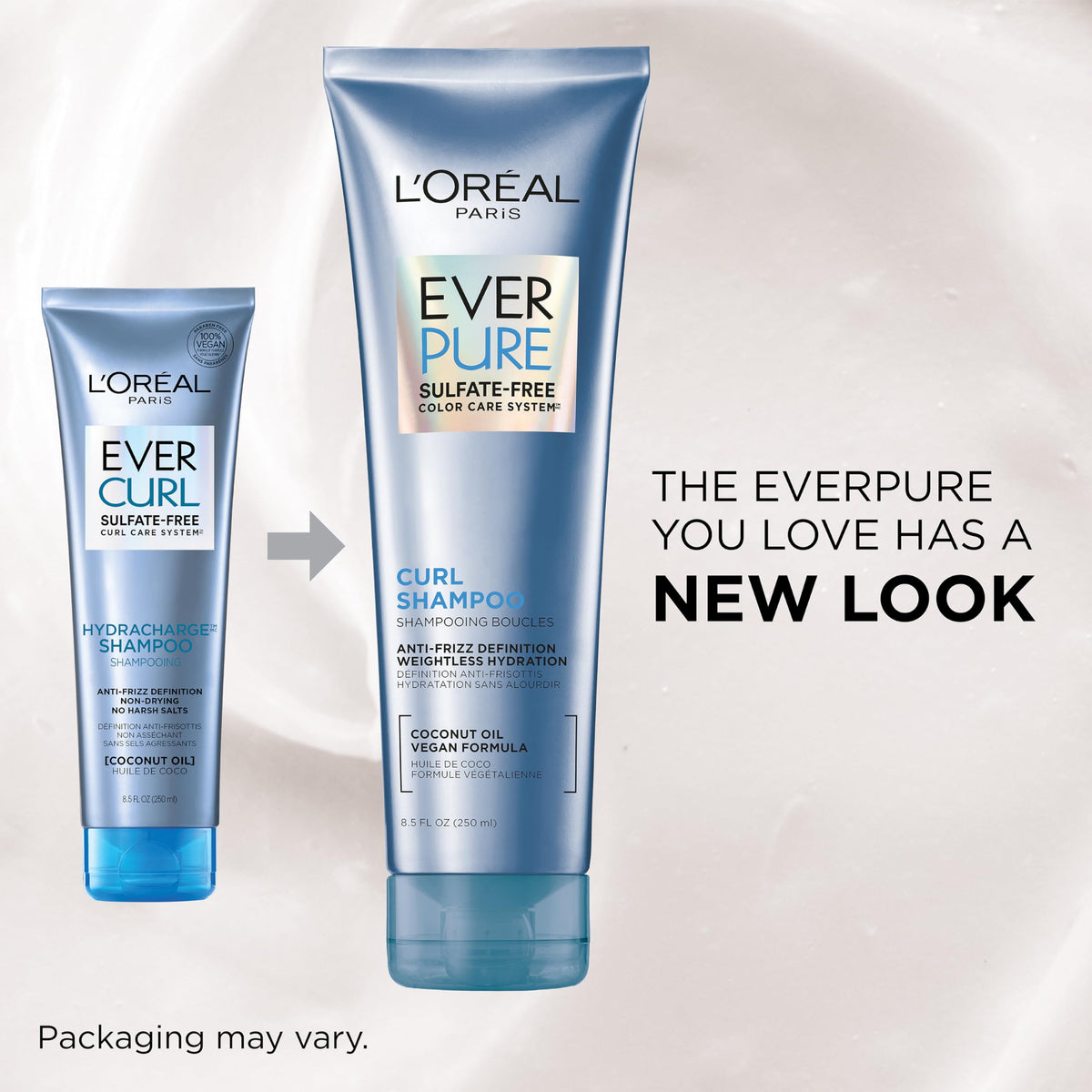 L'Oreal Paris Curly Hair Shampoo and Conditioner set with coconut oil