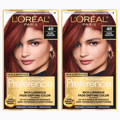 L'Oreal Paris Dark Auburn Hair Colour Kit front view