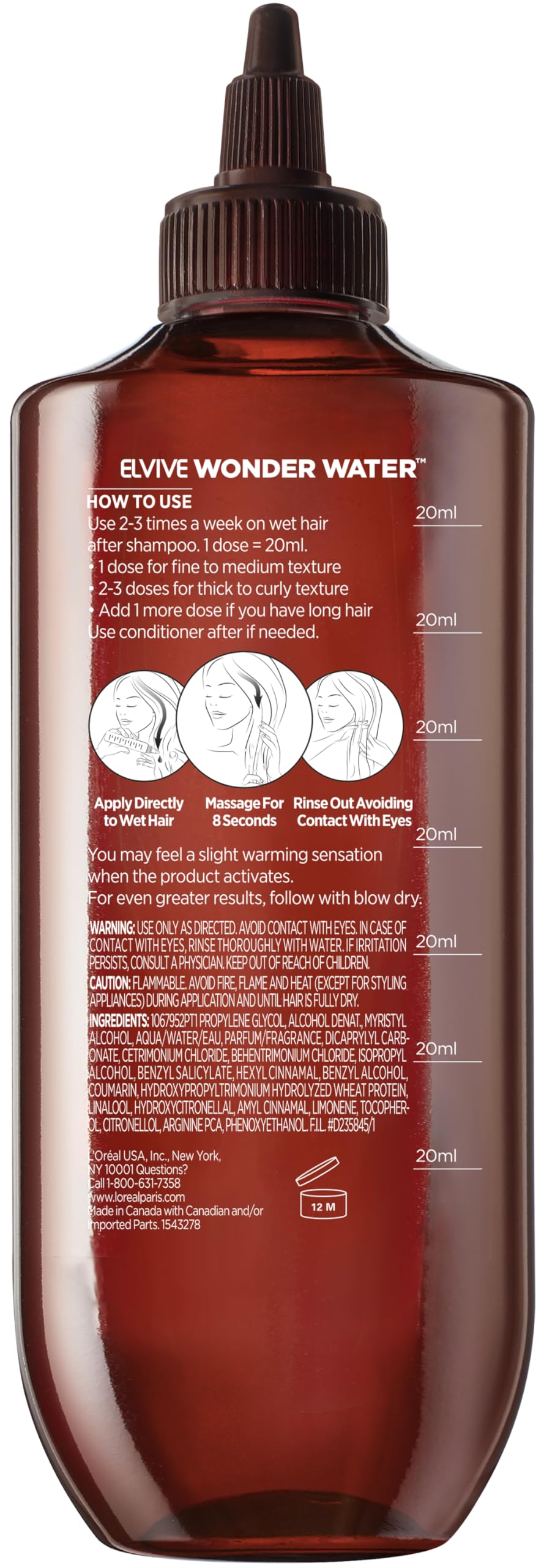 L'Oreal Paris Elvive 8 Second Wonder Water ingredients list