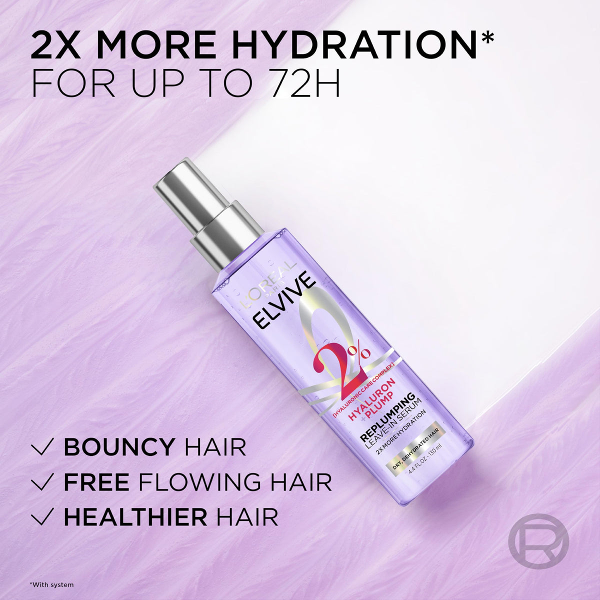 L'Oreal Paris Elvive Hyaluron Plump Hair Serum close-up of the bottle
