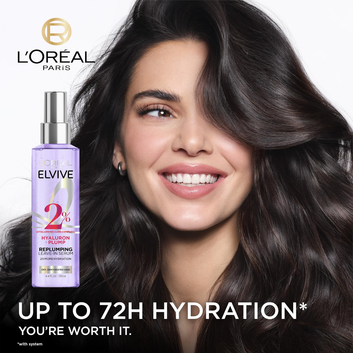 L'Oreal Paris Elvive Hyaluron Plump Hair Serum with packaging