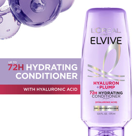 L'Oreal Paris Elvive Hyaluron Plump Hydrating Conditioner back view with ingredient list
