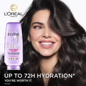 L'Oreal Paris Elvive Hyaluron Plump Hydrating Conditioner side view showing bottle design