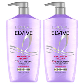L'Oreal Paris Elvive Hyaluron Plump Shampoo and Conditioner Set front view