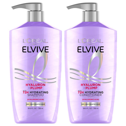 L'Oreal Paris Elvive Hyaluron Plump Shampoo and Conditioner Set front view