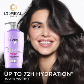 L'Oreal Paris Elvive Hyaluron Plump Shampoo bottle side view
