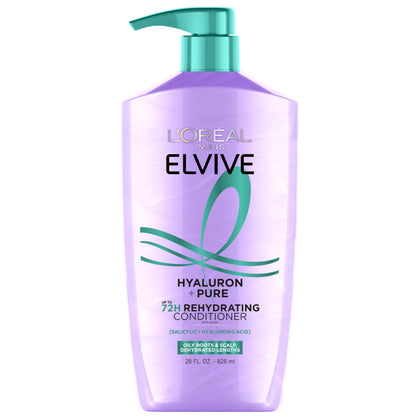 L'Oreal Paris Elvive Hyaluron + Pure 72H Rehydrating Conditioner front view