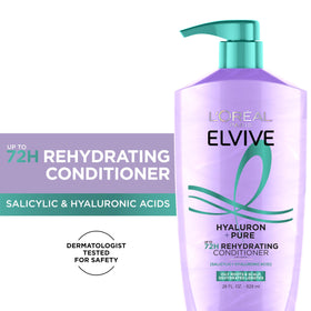 L'Oreal Paris Elvive Hyaluron + Pure Conditioner bottle side view