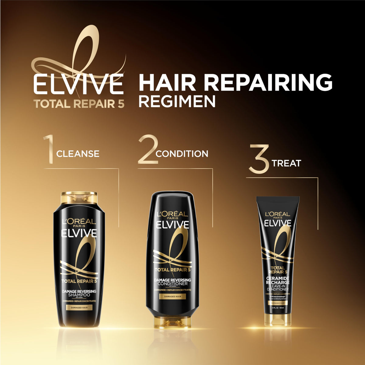 L'Oreal Paris Elvive Total Repair 5 Leave In Conditioner packaging close-up