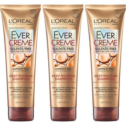 L'Oreal Paris Evercreme Deep Nourish Shampoo 3 Count front view