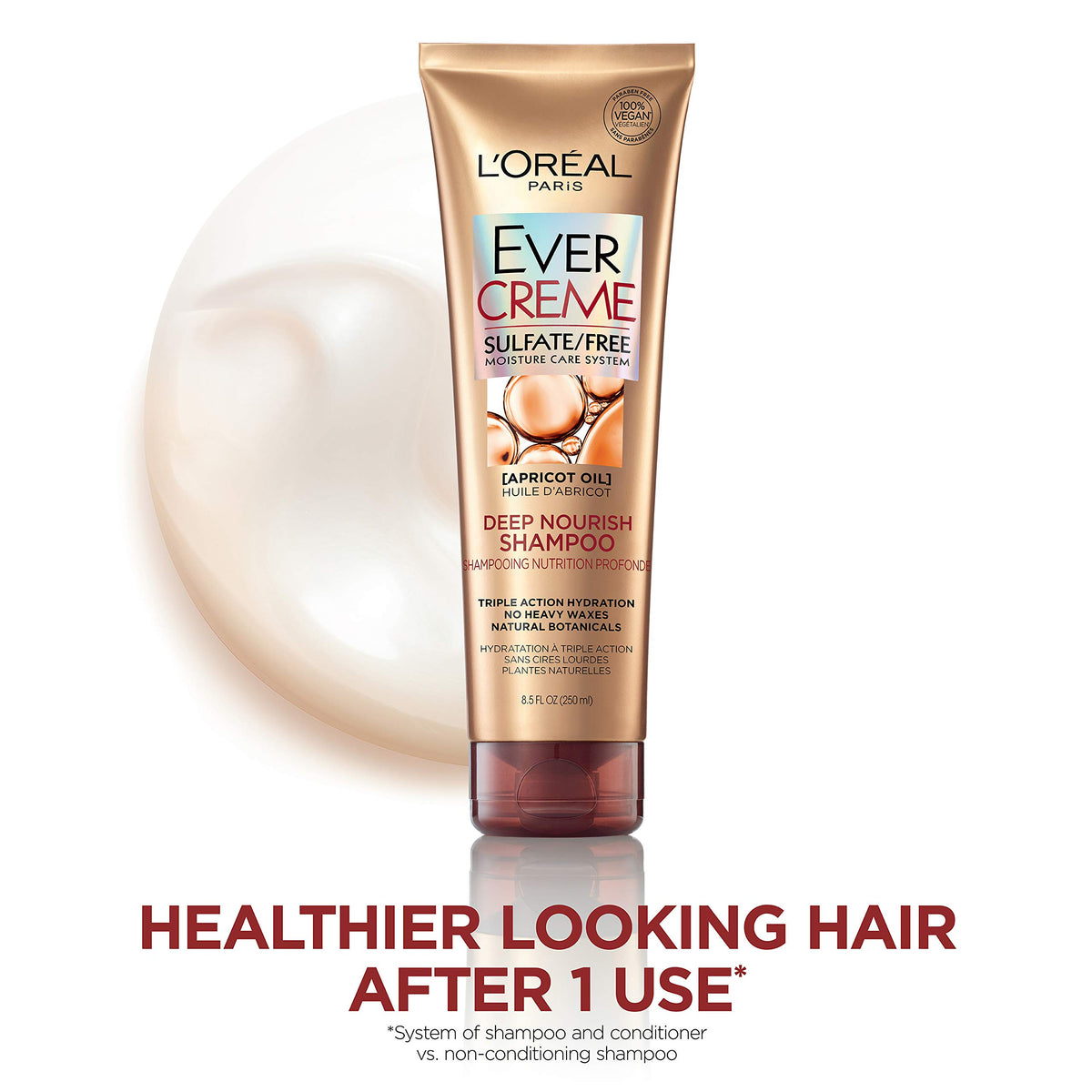 L'Oreal Paris Evercreme Deep Nourish Shampoo 3 Count side view