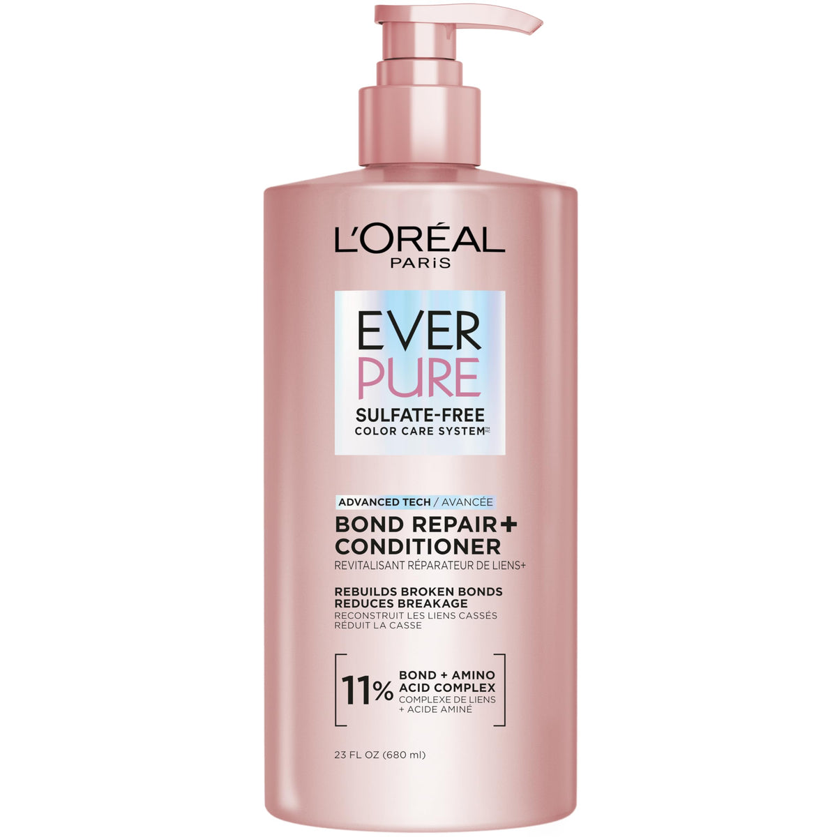 L'Oreal Paris EverPure Bond Repair+ Conditioner front view 23 Fl Oz