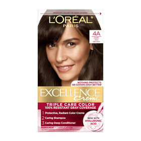 L'Oreal Paris Excellence Crème Hair Dye 4A Dark Ash Brown packaging front view