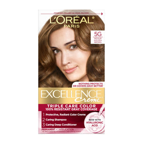 L'Oreal Paris Excellence Crème Hair Dye 5G Medium Golden Brown front view