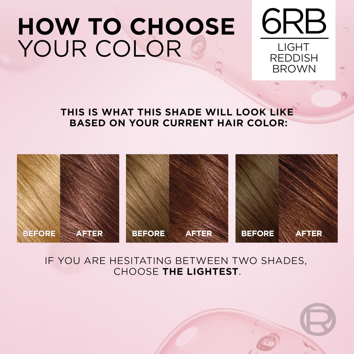 L'Oreal Paris Excellence Crème Hair Dye 6RB Light Reddish Brown with hair model