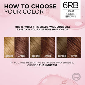 L'Oreal Paris Excellence Crème Hair Dye 6RB Light Reddish Brown with hair model