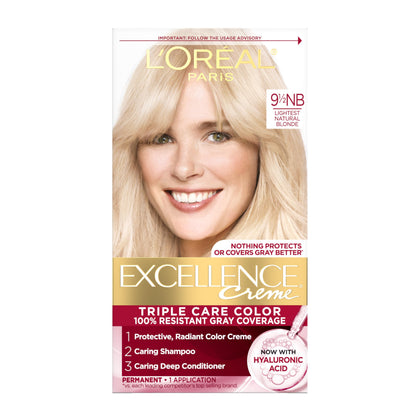 L'Oreal Paris Excellence Crème Hair Dye 9.5NB Lightest Natural Blonde front view