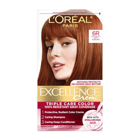 L'Oreal Paris Excellence Crème Hair Dye Kit 6R Light Auburn front view