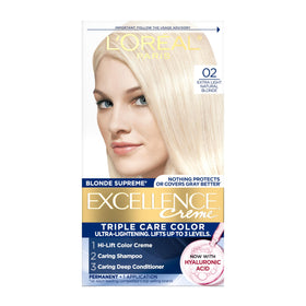 L'Oreal Paris Excellence Crème Permanent Hair Dye 02 Extra Light Natural Blonde front view