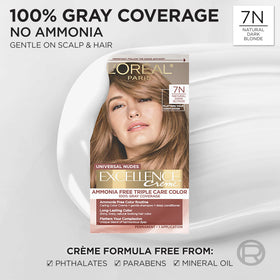 L'Oreal Paris Excellence Universal Nudes Hair Colour 7N Dark Blonde Caring Gentle Shampoo