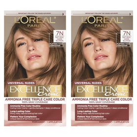 L'Oreal Paris Excellence Universal Nudes Hair Colour 7N Natural Dark Blonde kit front view