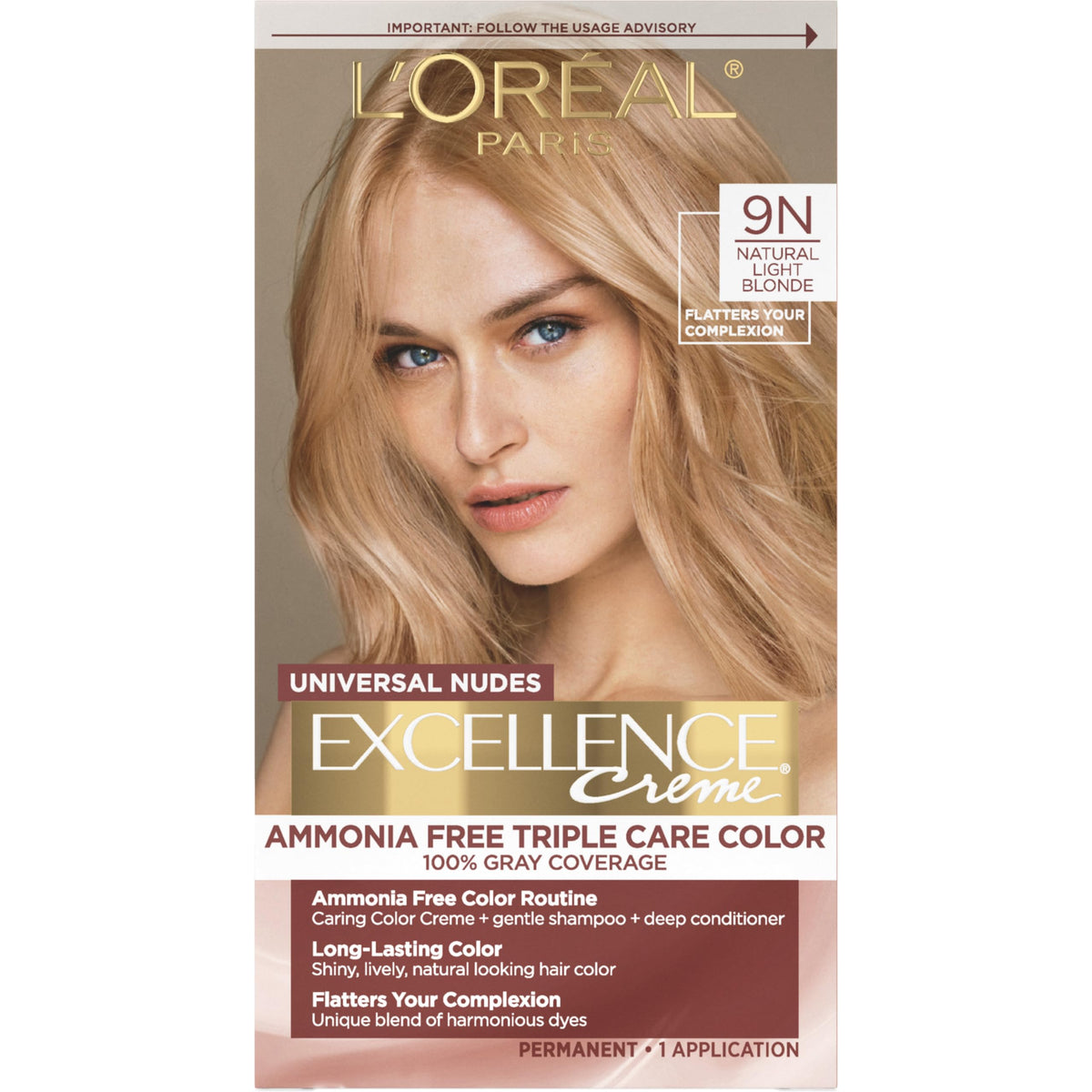 L'Oreal Paris Excellence Universal Nudes Hair Colour kit front view
